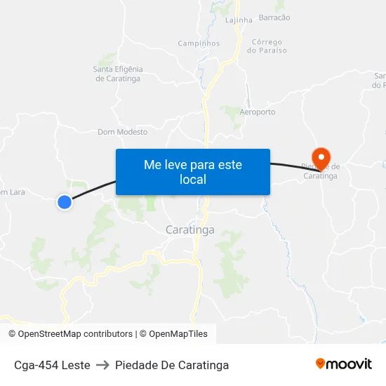 Cga-454 Leste to Piedade De Caratinga map