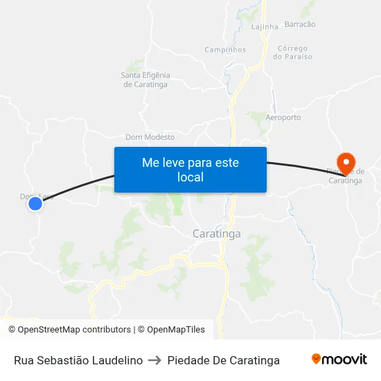 Rua Sebastião Laudelino to Piedade De Caratinga map