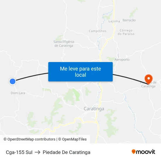 Cga-155 Sul to Piedade De Caratinga map