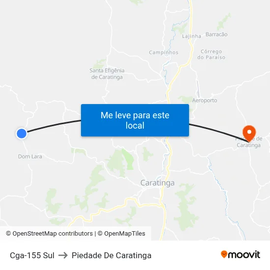 Cga-155 Sul to Piedade De Caratinga map