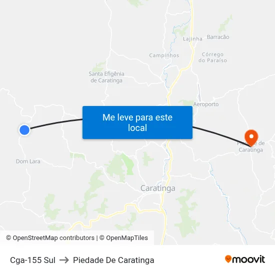 Cga-155 Sul to Piedade De Caratinga map