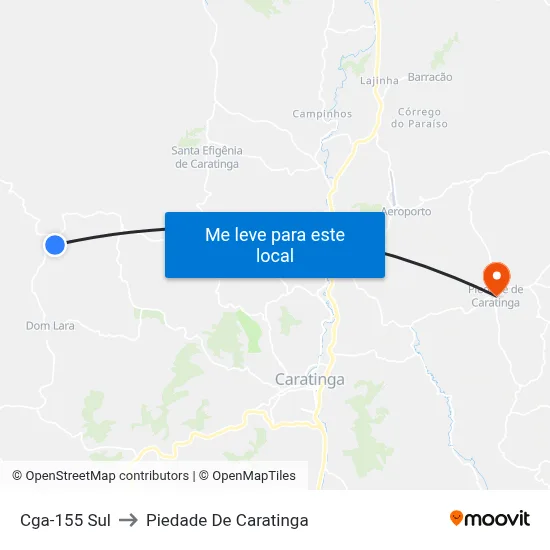 Cga-155 Sul to Piedade De Caratinga map