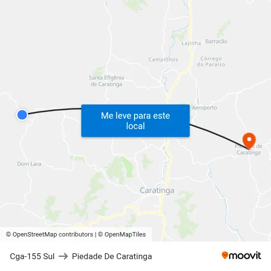Cga-155 Sul to Piedade De Caratinga map