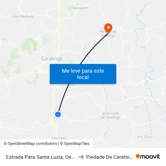 Estrada Para Santa Luzia, Oeste to Piedade De Caratinga map