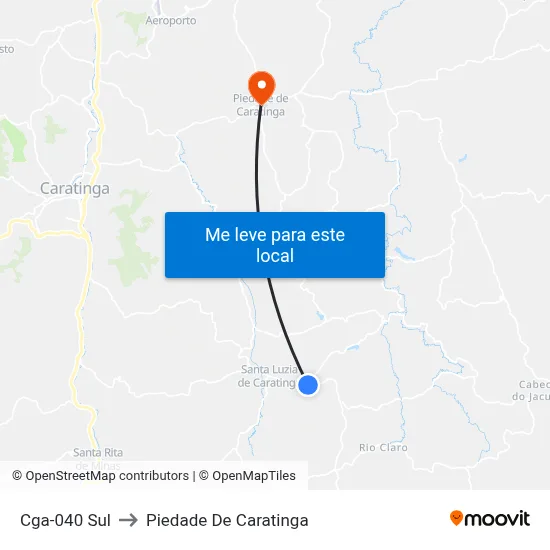 Cga-040 Sul to Piedade De Caratinga map