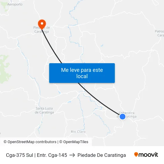 Cga-375 Sul | Entr. Cga-145 to Piedade De Caratinga map