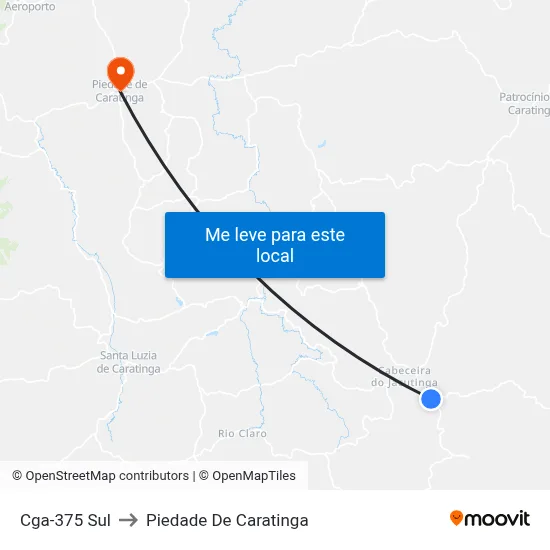 Cga-375 Sul to Piedade De Caratinga map