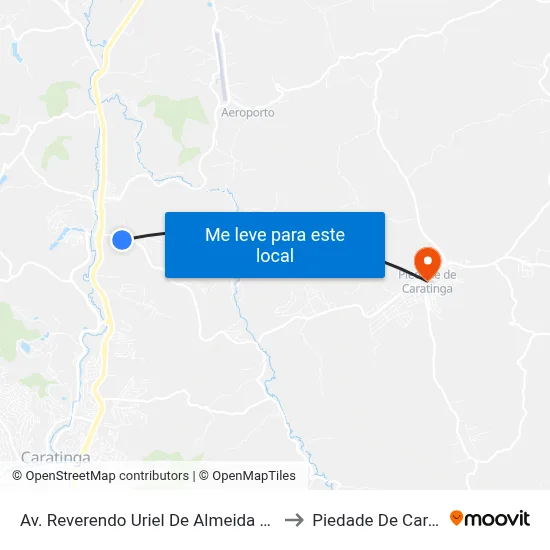 Av. Reverendo Uriel De Almeida Leitão, 400 to Piedade De Caratinga map