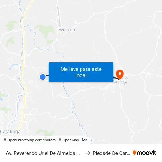 Av. Reverendo Uriel De Almeida Leitão, 1501 to Piedade De Caratinga map