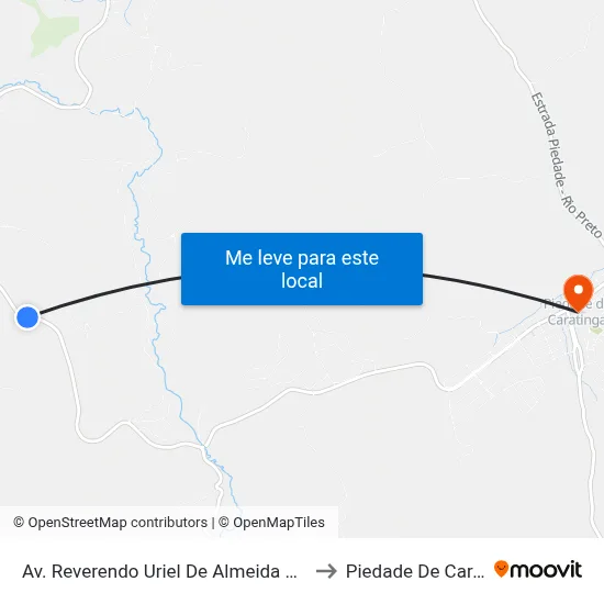 Av. Reverendo Uriel De Almeida Leitão, 1751 to Piedade De Caratinga map