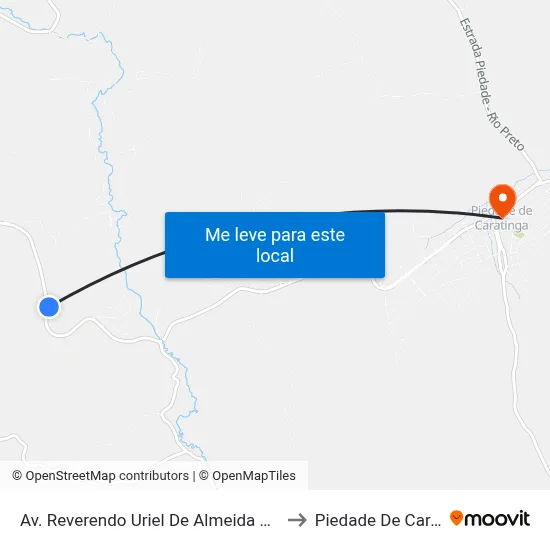 Av. Reverendo Uriel De Almeida Leitão, 2701 to Piedade De Caratinga map