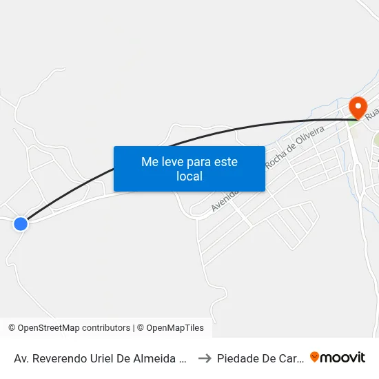Av. Reverendo Uriel De Almeida Leitão, 5200 to Piedade De Caratinga map