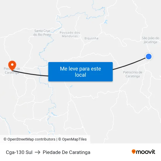 Cga-130 Sul to Piedade De Caratinga map