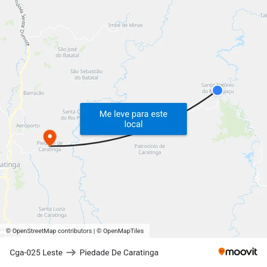 Cga-025 Leste to Piedade De Caratinga map