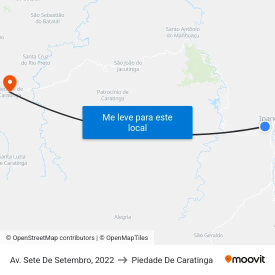 Av. Sete De Setembro, 2022 to Piedade De Caratinga map