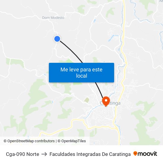 Cga-090 Norte to Faculdades Integradas De Caratinga map