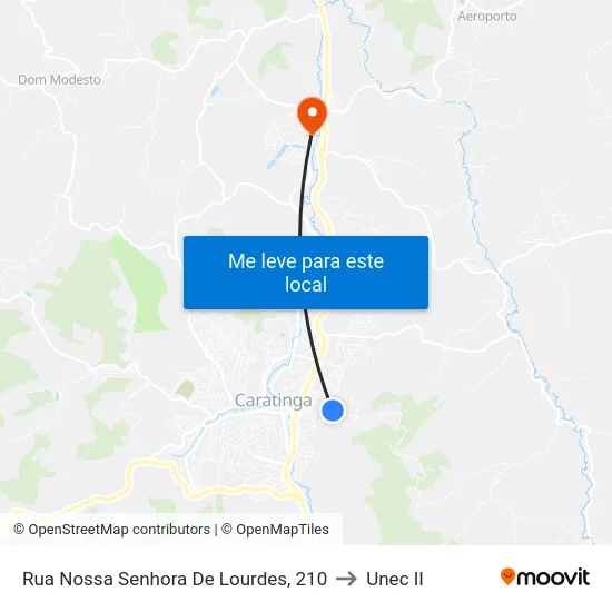 Rua Nossa Senhora De Lourdes, 210 to Unec II map
