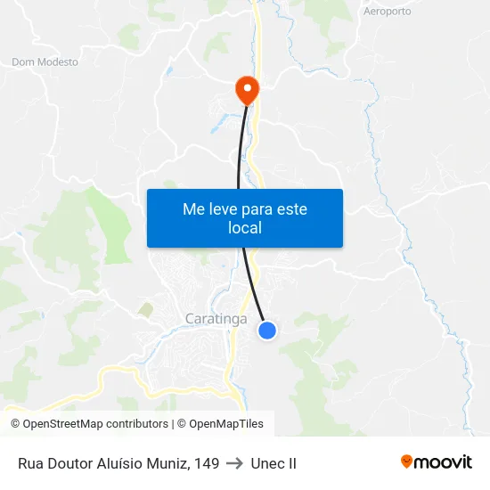 Rua Doutor Aluísio Muniz, 149 to Unec II map