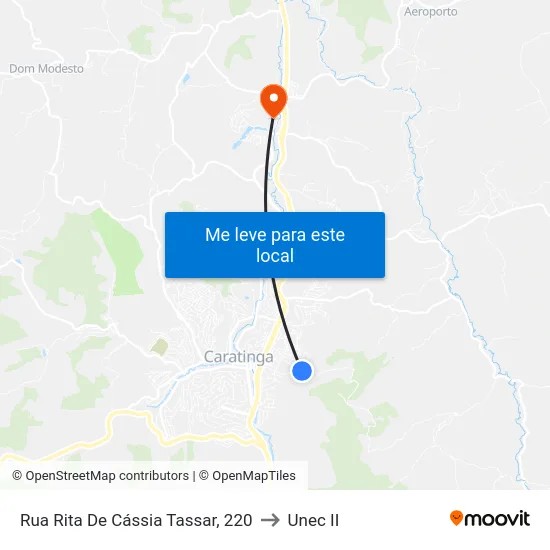 Rua Rita De Cássia Tassar, 220 to Unec II map