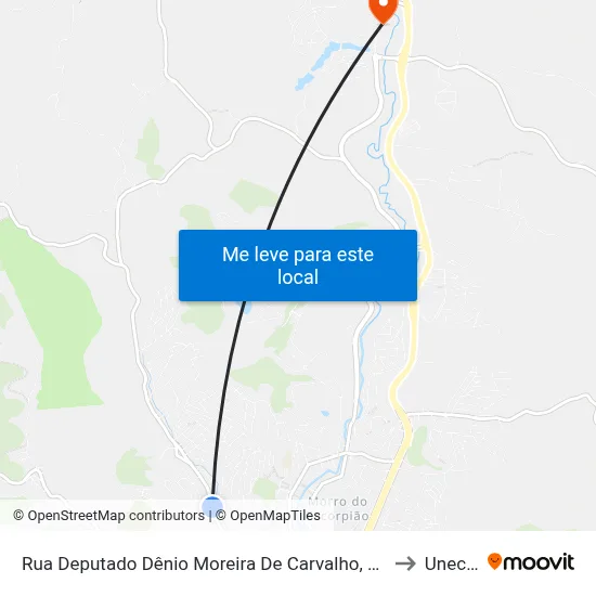Rua Deputado Dênio Moreira De Carvalho, 402 to Unec II map