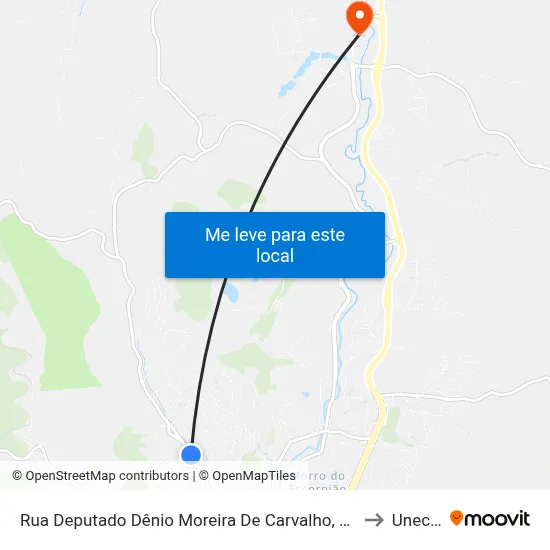 Rua Deputado Dênio Moreira De Carvalho, 662 to Unec II map
