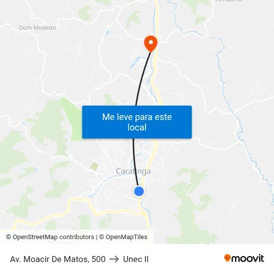 Av. Moacir De Matos, 500 to Unec II map
