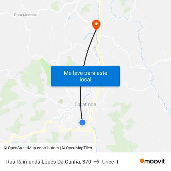 Rua Raimunda Lopes Da Cunha, 370 to Unec II map