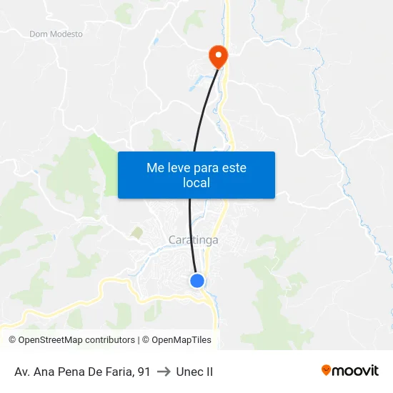 Av. Ana Pena De Faria, 91 to Unec II map