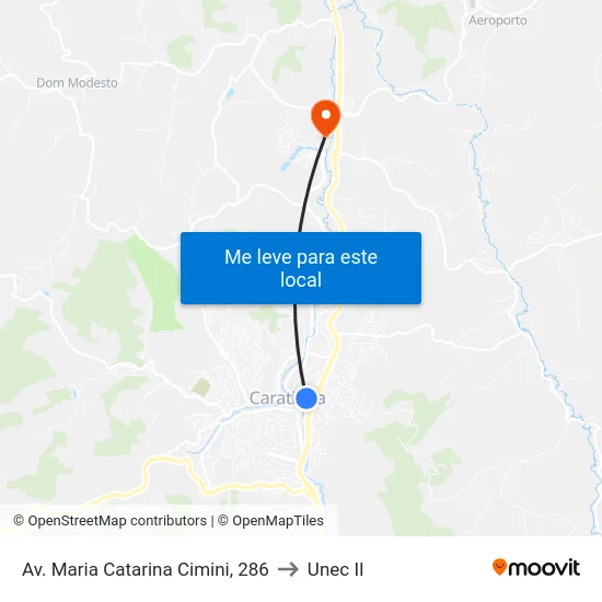 Av. Maria Catarina Cimini, 286 to Unec II map