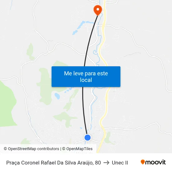 Praça Coronel Rafael Da Silva Araújo, 80 to Unec II map