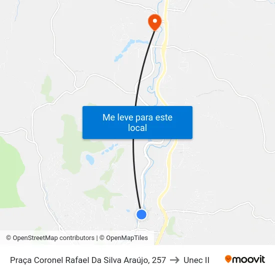 Praça Coronel Rafael Da Silva Araújo, 257 to Unec II map