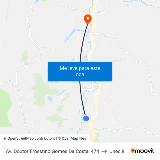 Av. Doutor Ernestino Gomes Da Costa, 474 to Unec II map