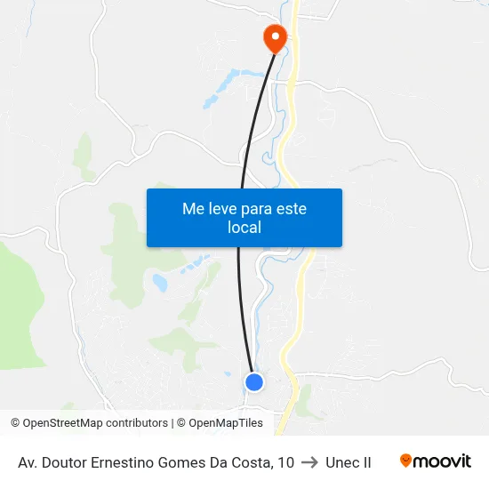 Av. Doutor Ernestino Gomes Da Costa, 10 to Unec II map