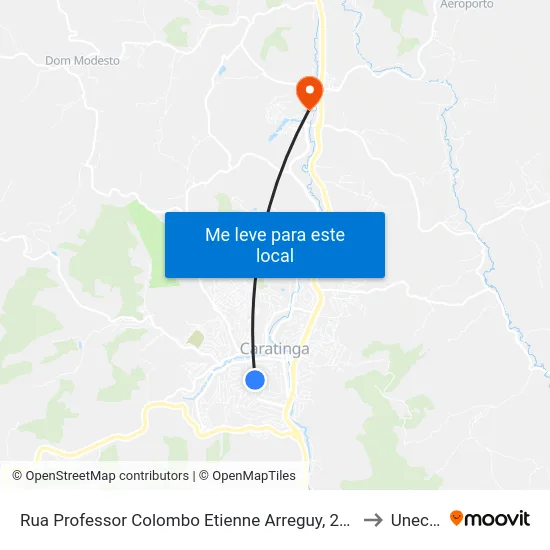 Rua Professor Colombo Etienne Arreguy, 210 to Unec II map