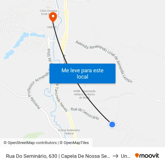 Rua Do Seminário, 630 | Capela De Nossa Senhora Do Rosário to Unec II map
