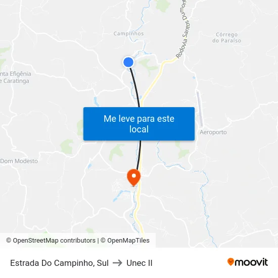 Estrada Do Campinho, Sul to Unec II map