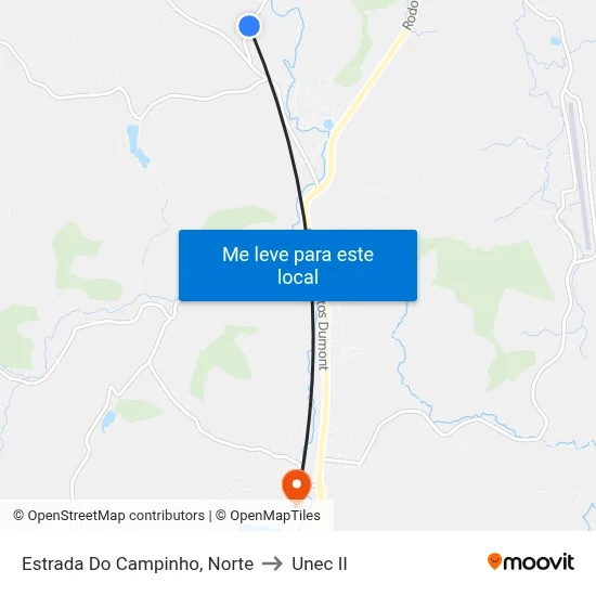 Estrada Do Campinho, Norte to Unec II map