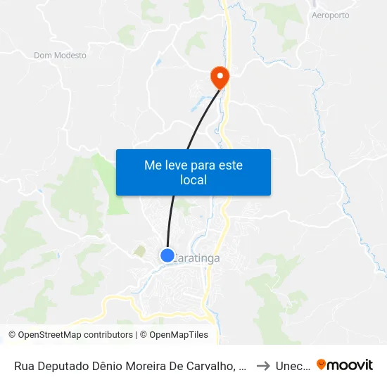 Rua Deputado Dênio Moreira De Carvalho, 169 to Unec II map