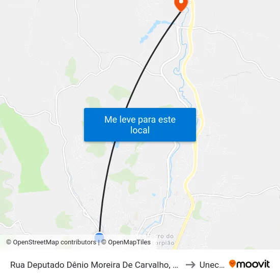 Rua Deputado Dênio Moreira De Carvalho, 425 to Unec II map