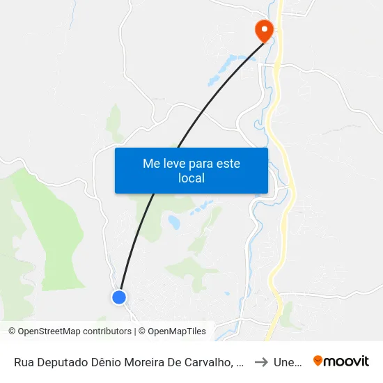 Rua Deputado Dênio Moreira De Carvalho, 1293 to Unec II map