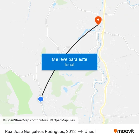 Rua José Gonçalves Rodrigues, 2012 to Unec II map