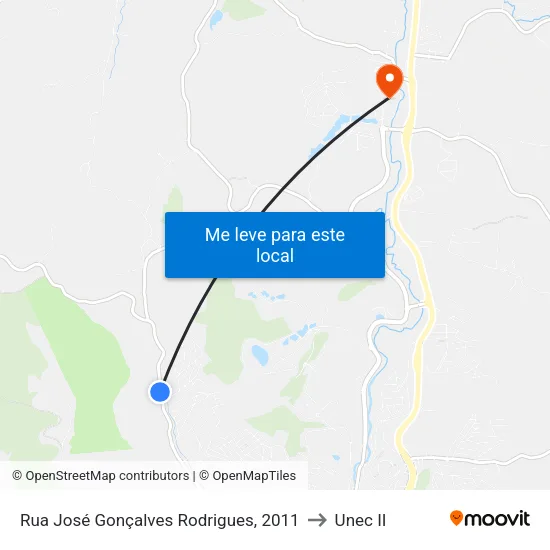 Rua José Gonçalves Rodrigues, 2011 to Unec II map