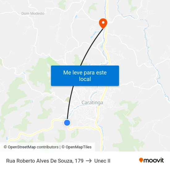 Rua Roberto Alves De Souza, 179 to Unec II map