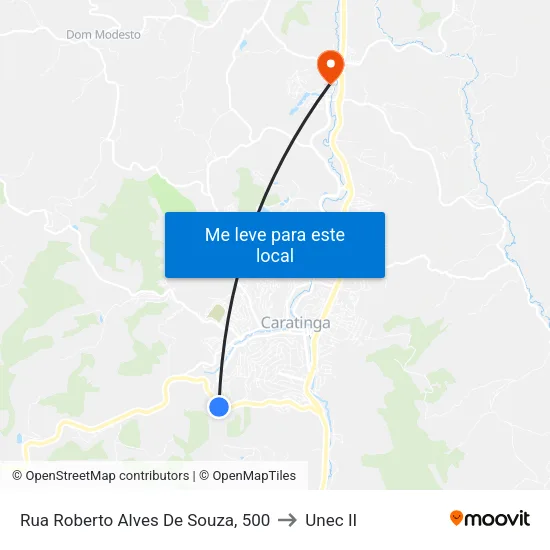 Rua Roberto Alves De Souza, 500 to Unec II map