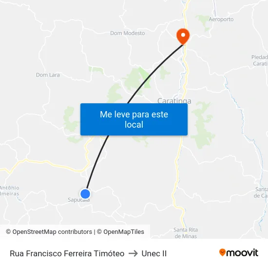 Rua Francisco Ferreira Timóteo to Unec II map