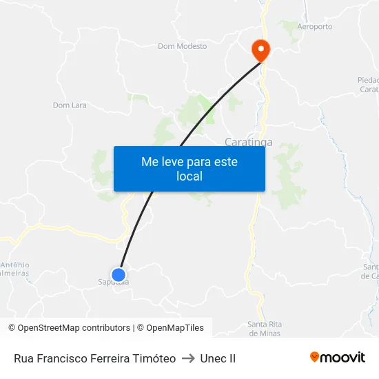 Rua Francisco Ferreira Timóteo to Unec II map