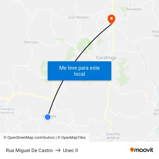 Rua Miguel De Castro to Unec II map