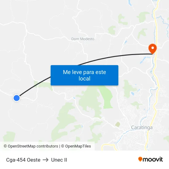 Cga-454 Oeste to Unec II map
