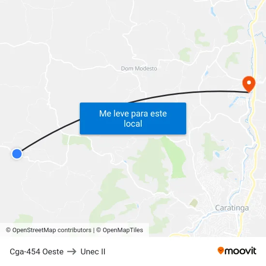 Cga-454 Oeste to Unec II map