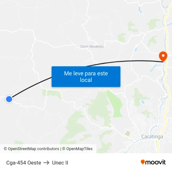 Cga-454 Oeste to Unec II map